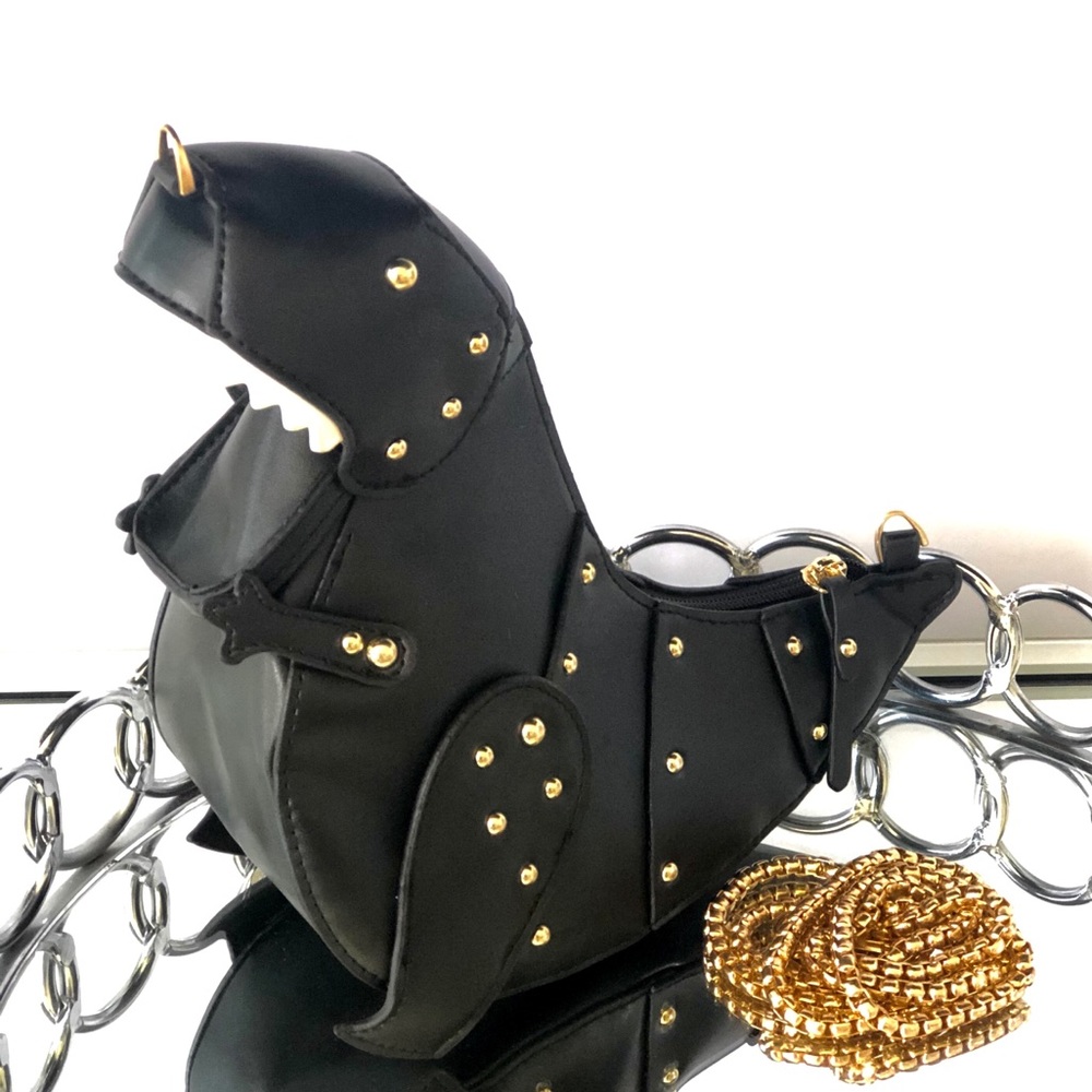 T-Rex Gold Studded Chain Crossbody